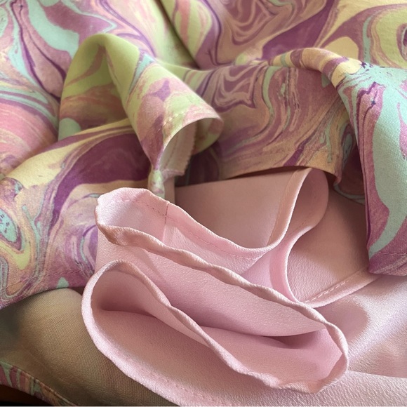 NWT ZARA Marble Pattern Satin Dress with Cut Out Detail Size XS - Picture 8 of 10